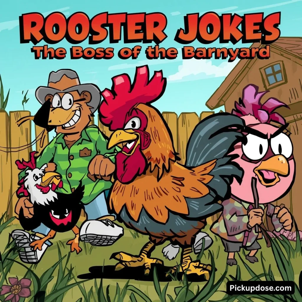 Rooster Jokes The Boss of the Barnyard